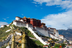 The Potala Palace in Lhasa, Tibet Autonomous Region, China was the residence of the Dalai Lama