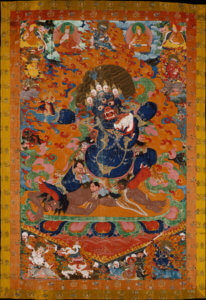 Tibetan Buddhism, Yamantaka, Destroyer of the God of Death. Tibet, Distemper on cloth, 72 3/8 x 46 5/8 in. (183.8 x 118.4 cm) violent aspect of the Bodhisattva Manjushri, Metropolitan Museum of Art