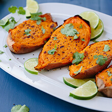 Coconut Lime Baked Sweet Potatoes