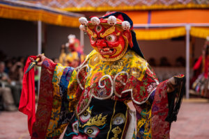 Tibetan Monks, Mask festival, traditional dance and dress
