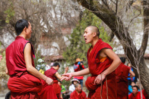 Tibetan Buddhist monks debating
