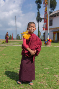 Tibetan Monk, young boy, Monastery in India