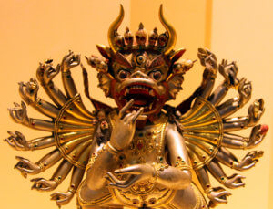 Bronze Tibetan statue XIX century, Museum of History of Religion, Vajrabhairava, Gelugpa, Tibetan Buddhism