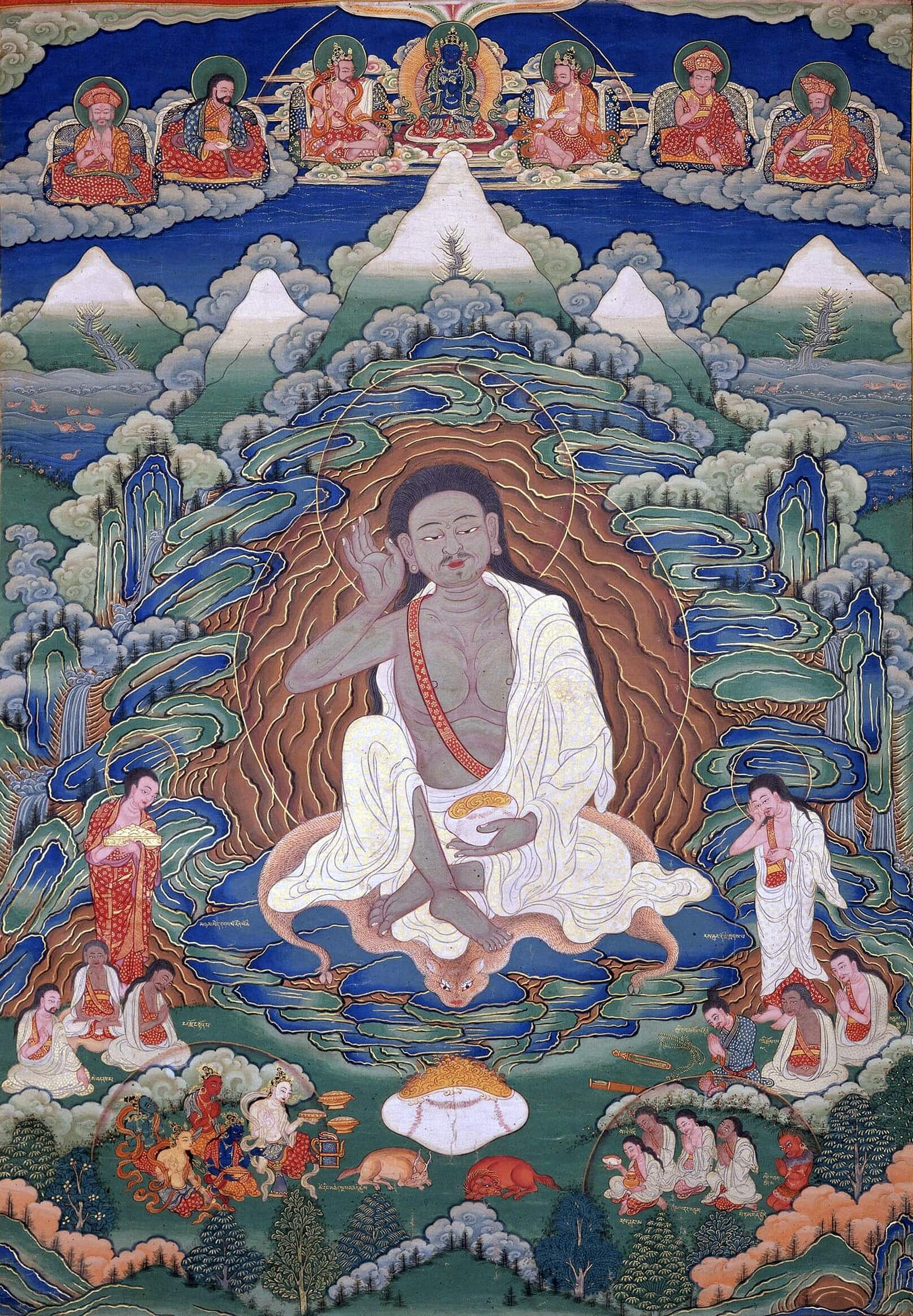 Bhutanese Painted Thanka of Milarepa