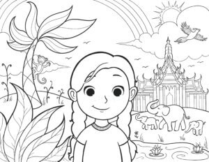 Bodhi Sees the World Thailand_Coloring Page Bodhi Sees the World: Thailand Coloring Page