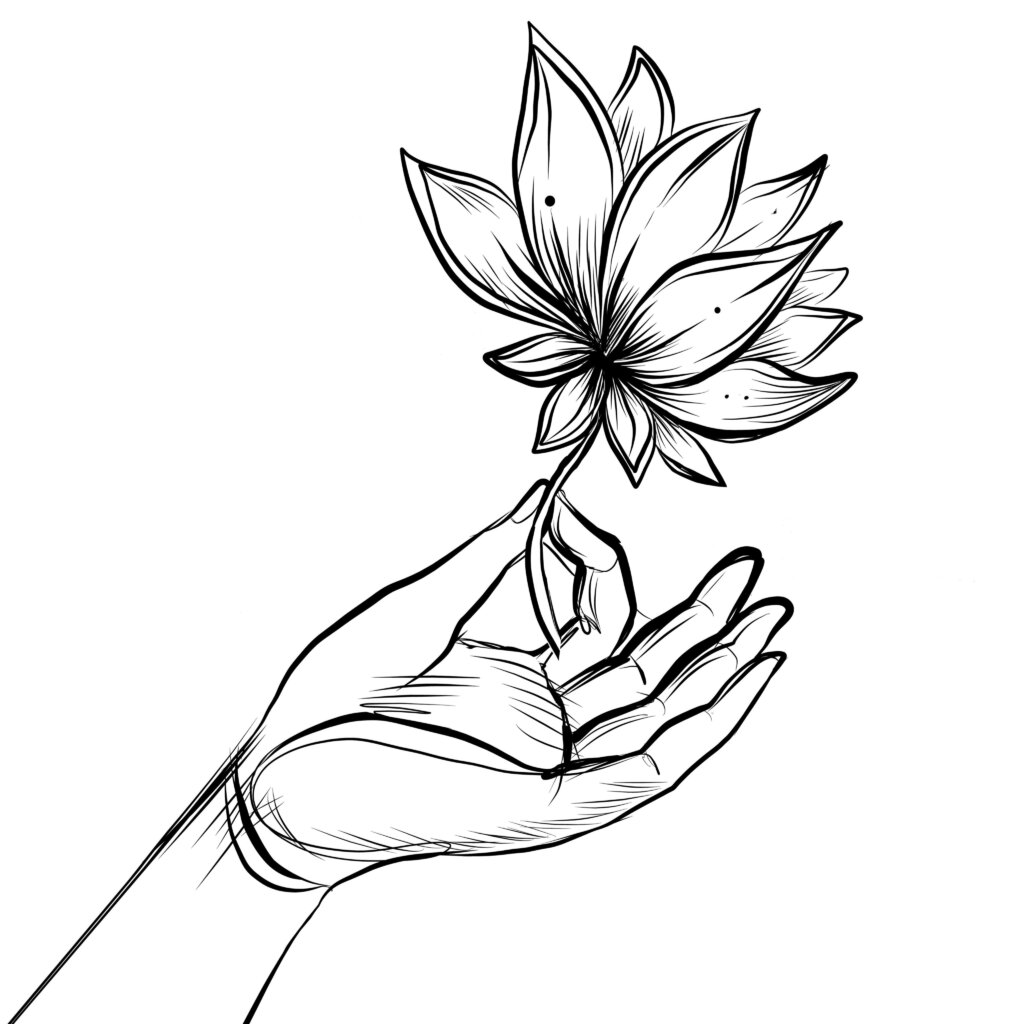 lotus in hand