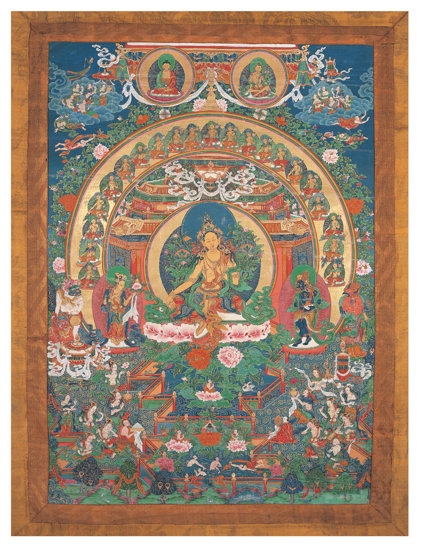 Mandalas 3-FM + Intro 3-22-06 A painting of many Buddhas with the figure of Tara at the center of a circle.