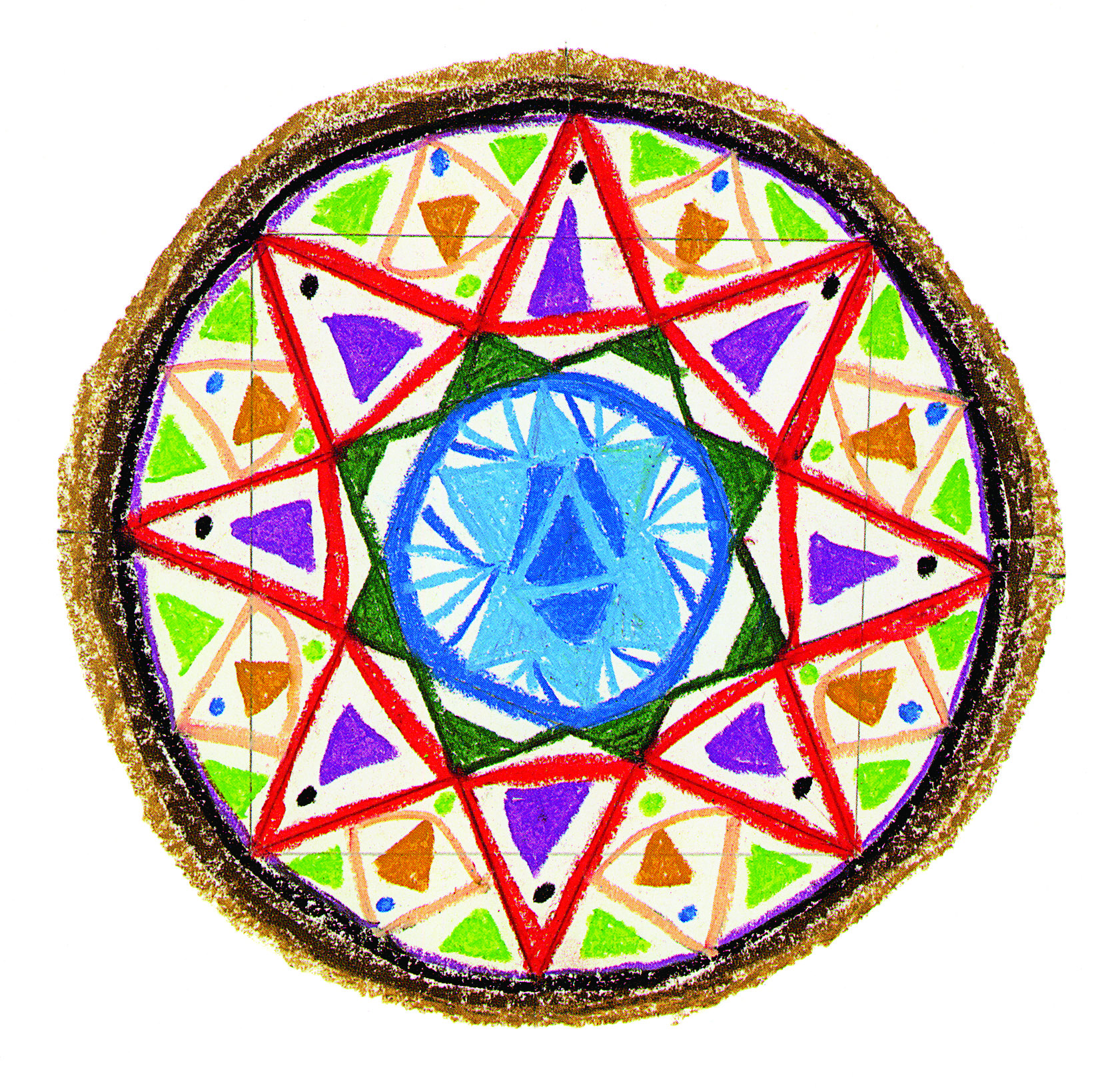Plate_10 An 8-pointed star mandala with a mosaic pattern