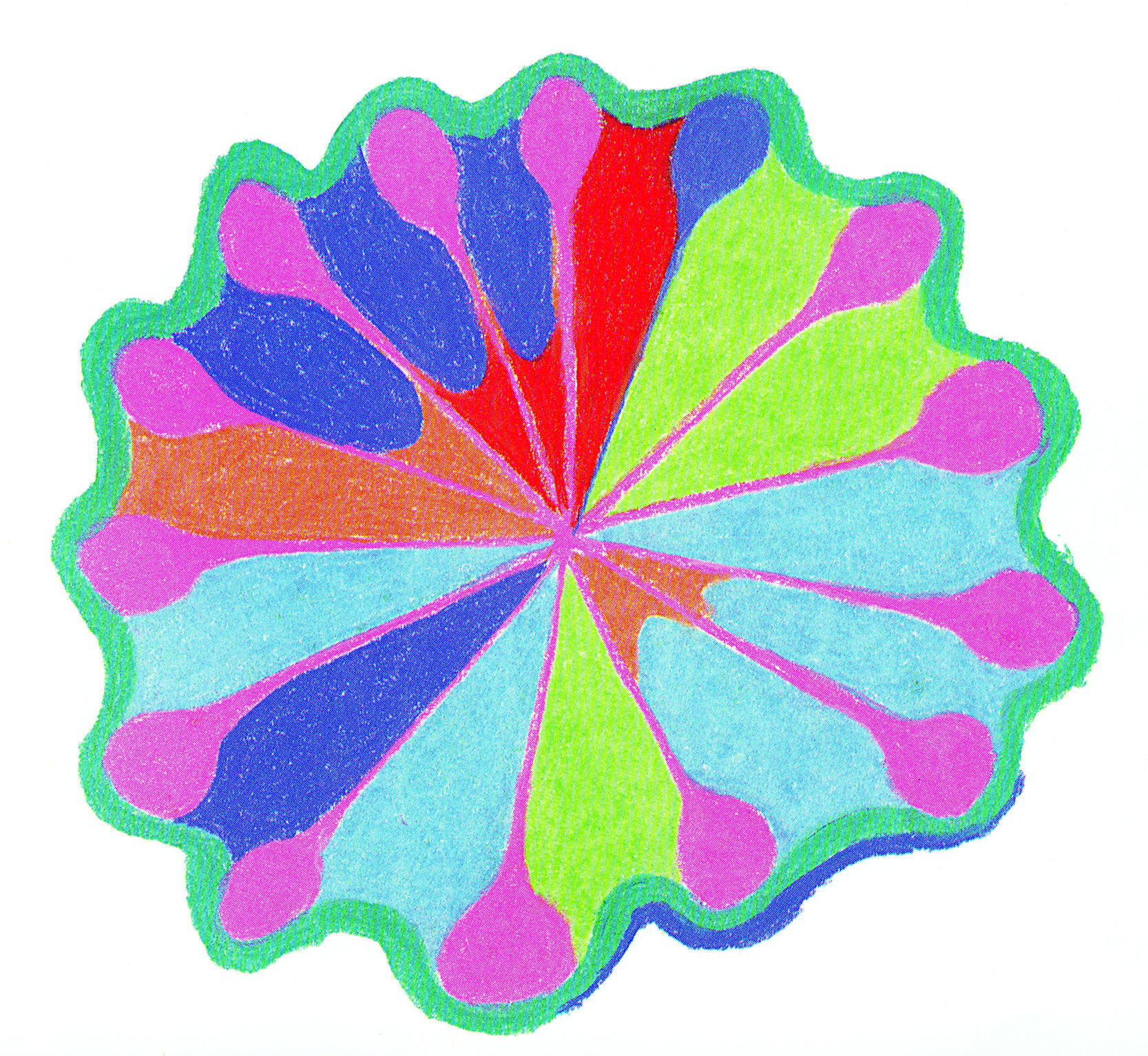 Plate_11 A asymmetrical mandala in bright, psychedelic colors